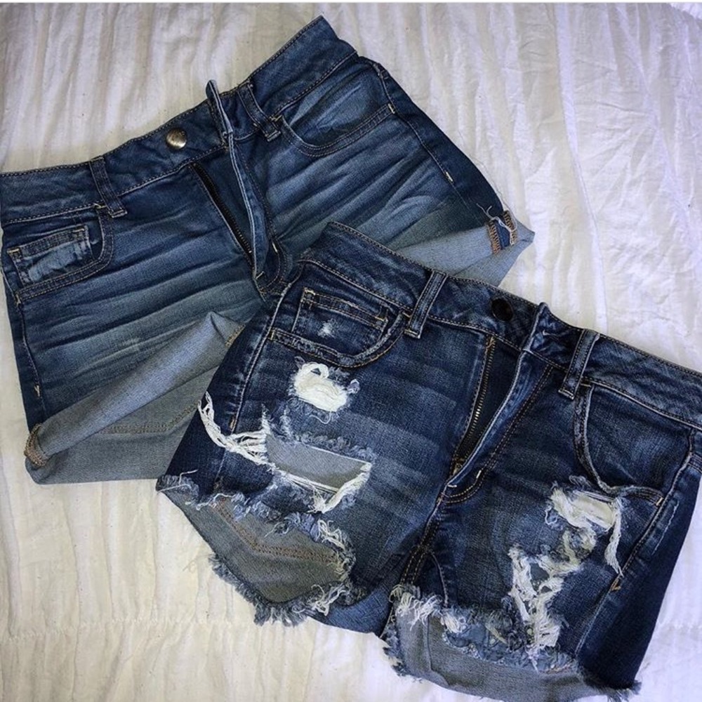 2 pairs of denim shorts